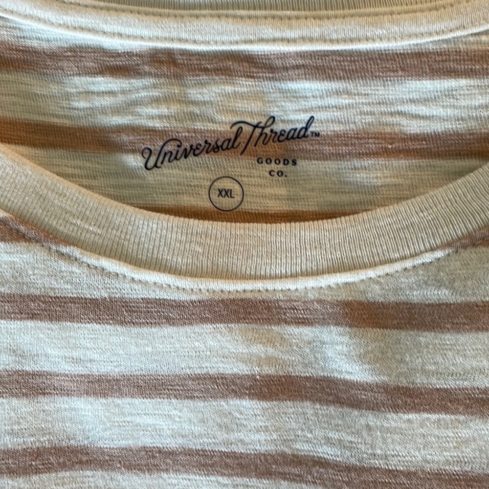 ❤️Universal Threads XXL cream cotton striped tshirt dress